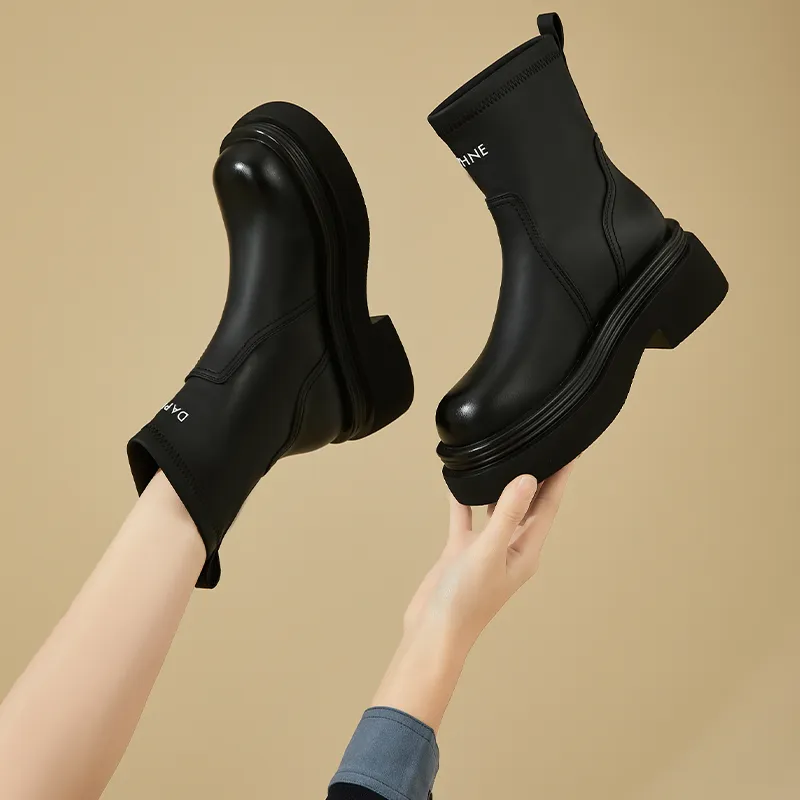 DAPHNE Ankle Boots Women's Black/Khaki-6