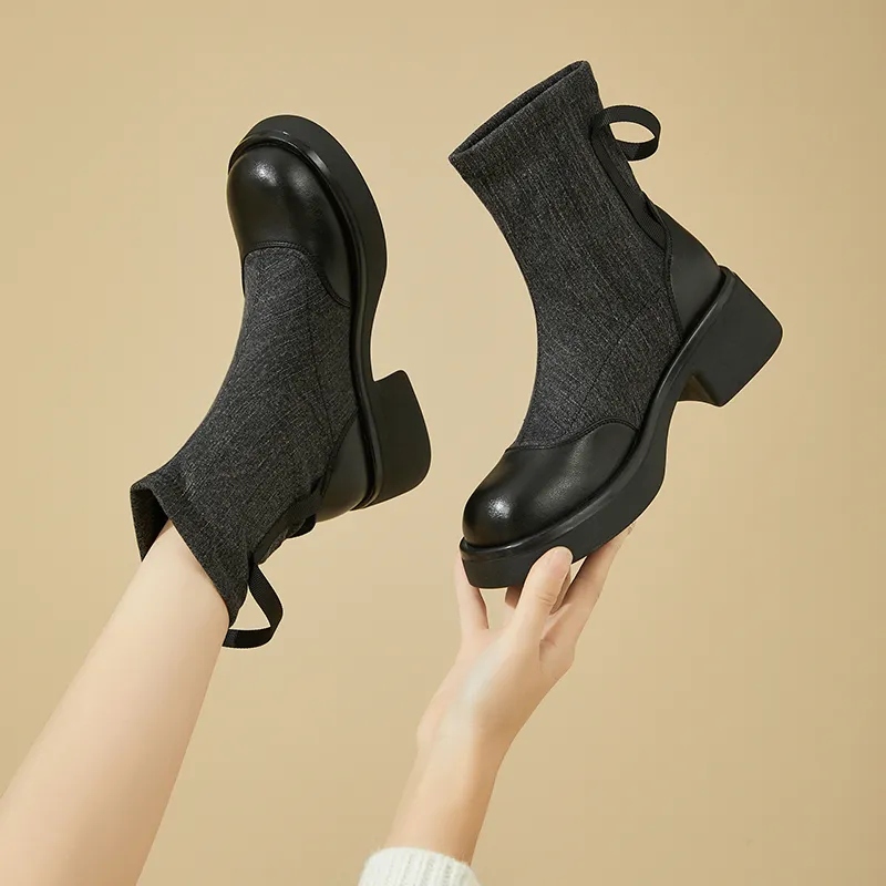 DAPHNE Ankle Boots Women's Black/Blue-4