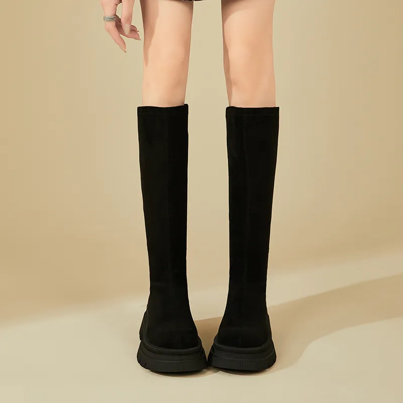 DAPHNE Knee high Boots Women's Black/Yellow-3