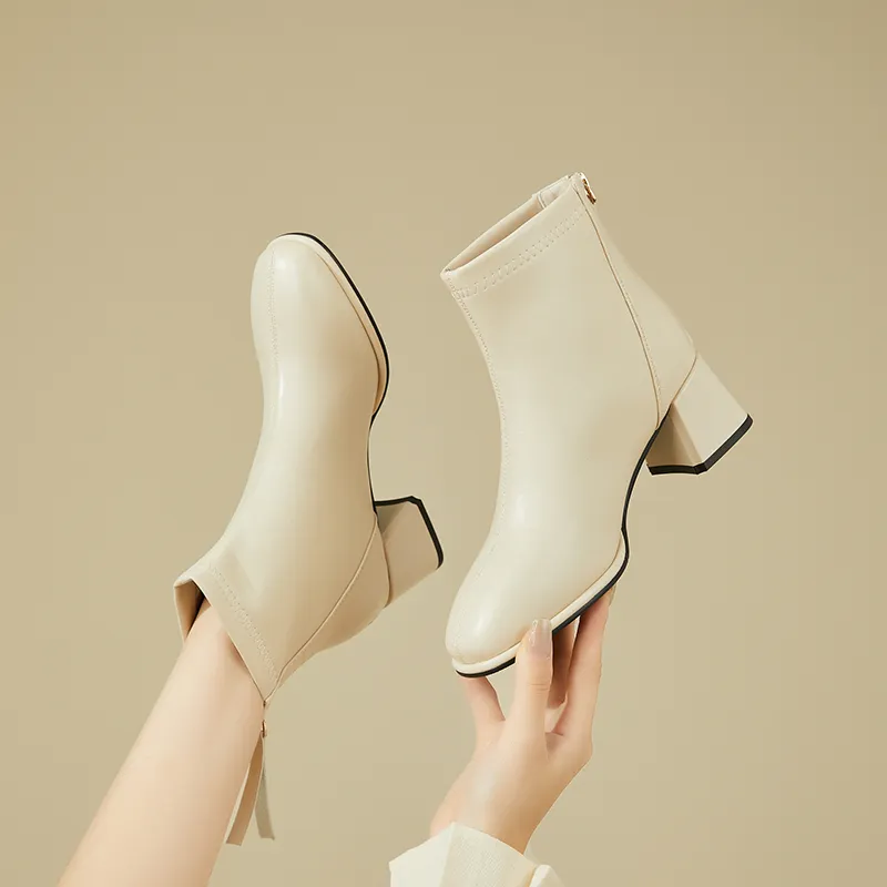 DAPHNE Ankle Boots Women's Black/Beige-12