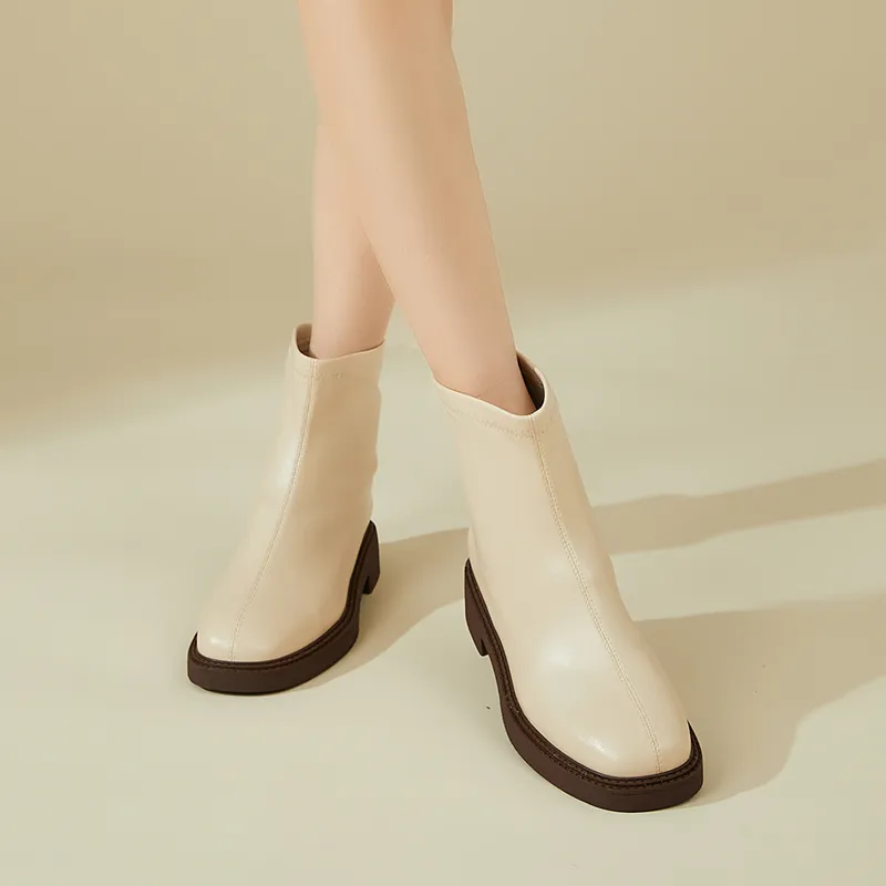 DAPHNE Ankle Boots Women's Black/Beige-4