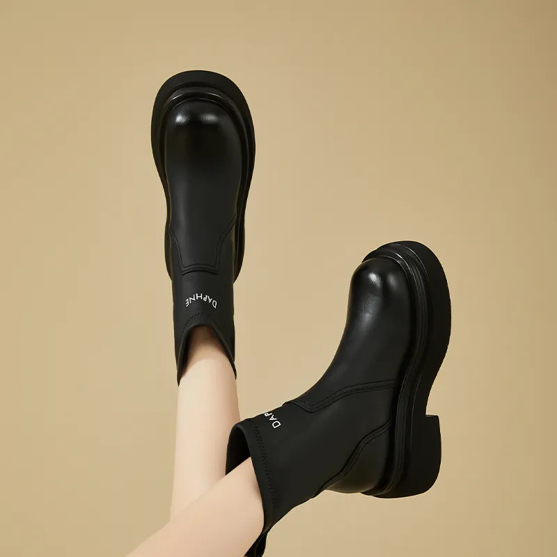 DAPHNE Ankle Boots Women's Black/Khaki-15