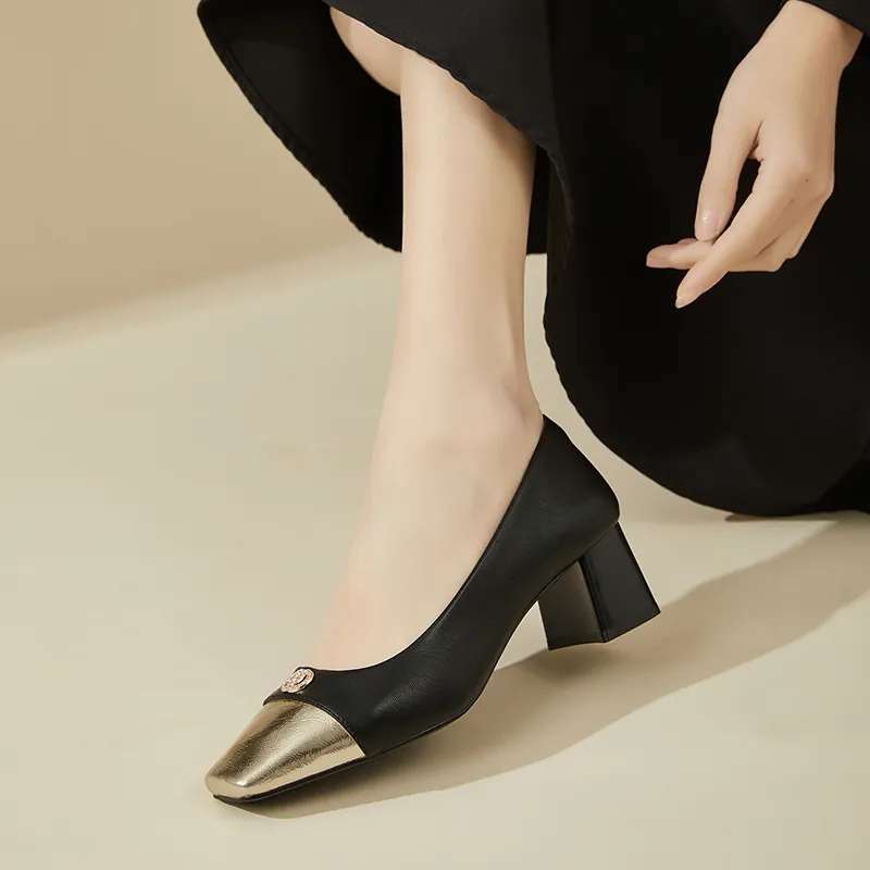 DAPHNE Chunky Heel High Heels 5cm Women's-5