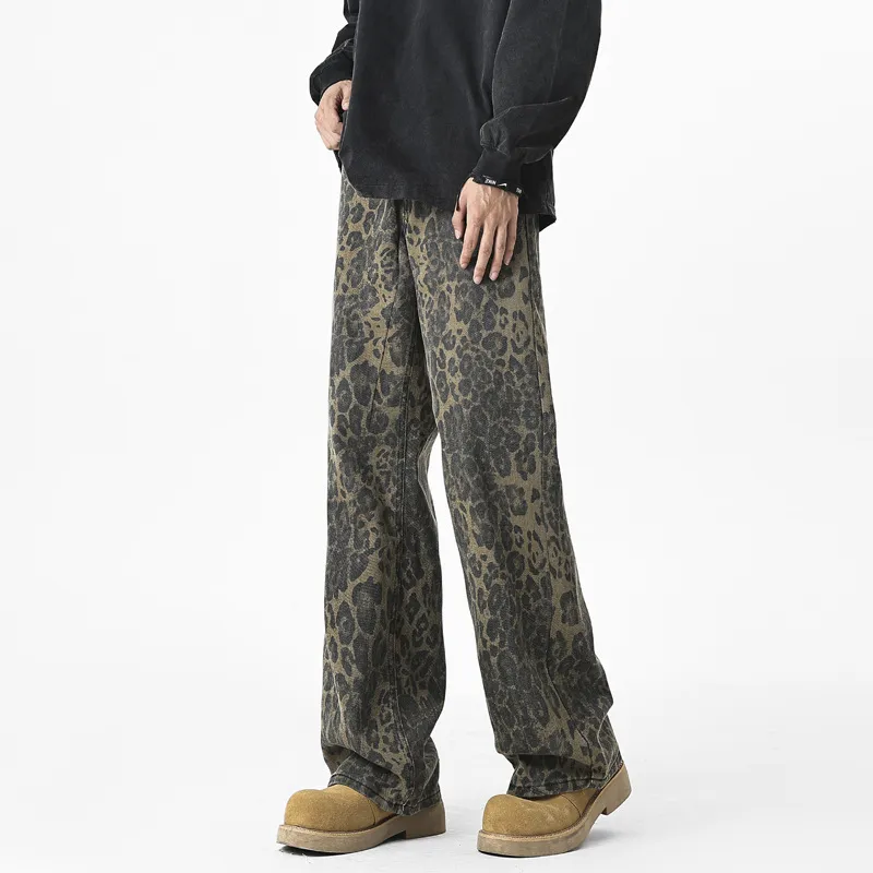 Kudamm Jeans Unisex Leopard Print-5
