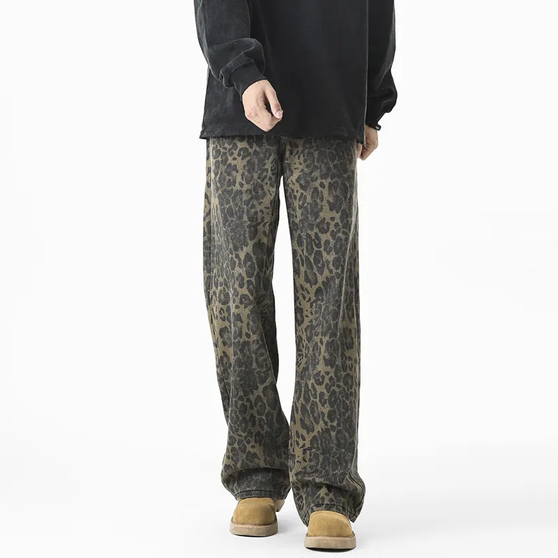 Kudamm Jeans Unisex Leopard Print-3