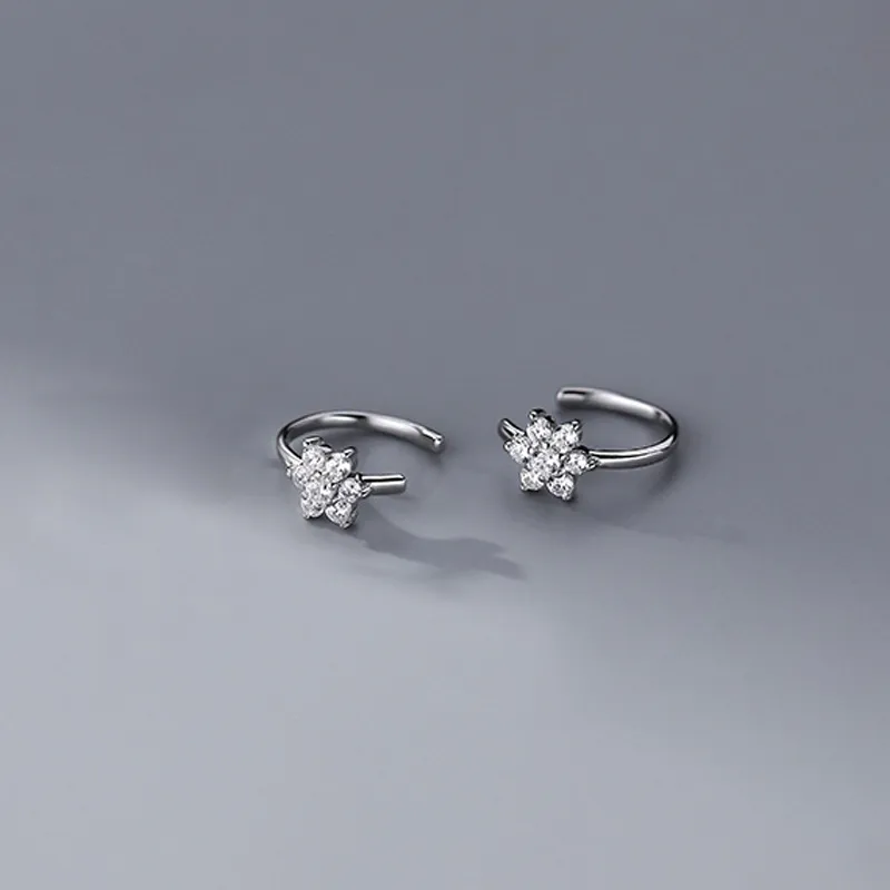 NVBBK S925 Silver Clip On Earrings Women's-2
