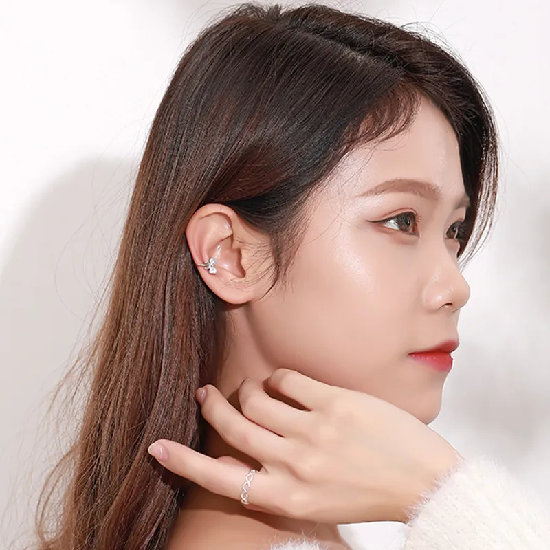 NVBBK S925 Silver Clip On Earrings Women's-5