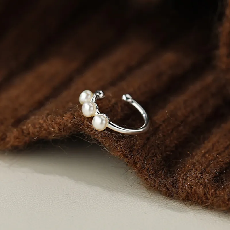 NVBBK S925 Silver Clip On Earrings Women's-3