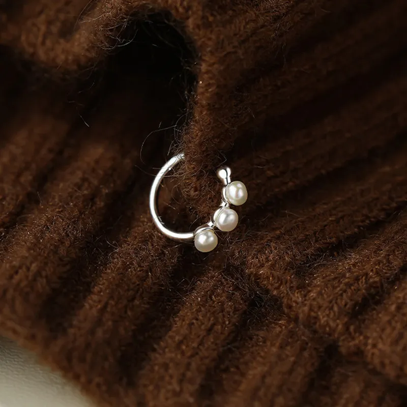 NVBBK S925 Silver Clip On Earrings Women's-2