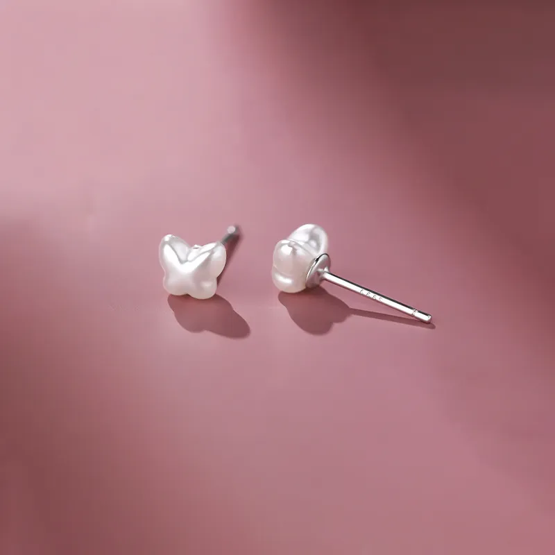 NVBBK Sterling Silver Stud Earrings Women's-2