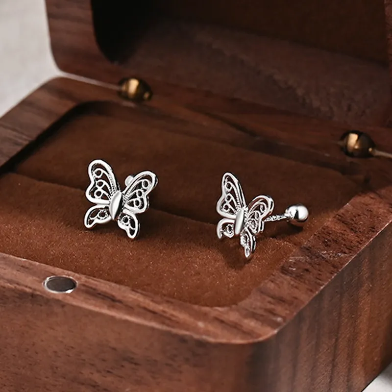 NVBBK 999 Fine Silver Stud Earrings Women's-2