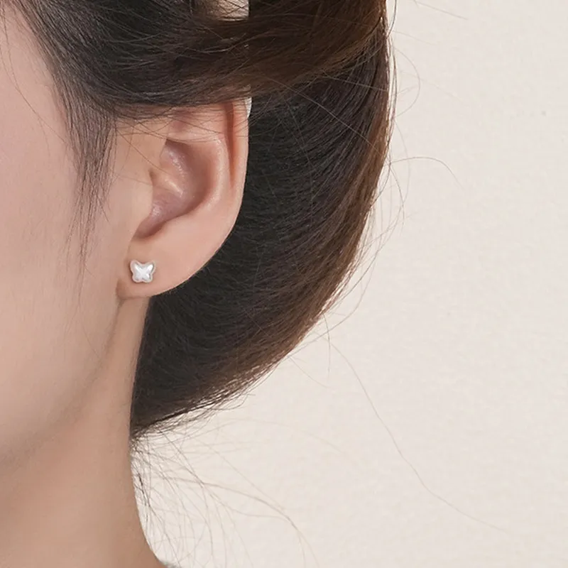 NVBBK Sterling Silver Stud Earrings Women's-3