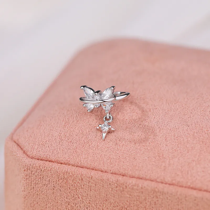 NVBBK S925 Silver Clip On Earrings Women's-1