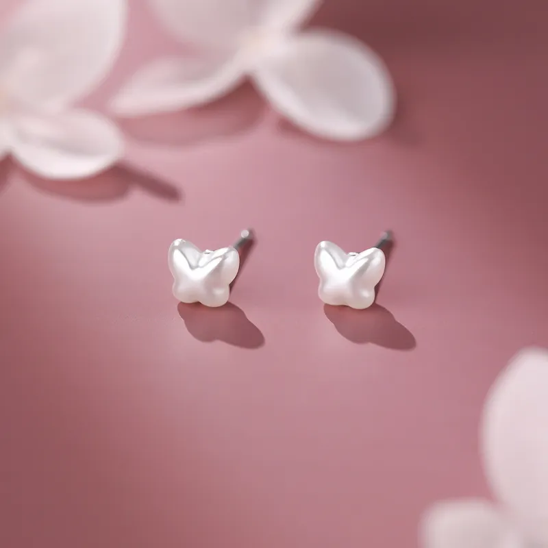 NVBBK Sterling Silver Stud Earrings Women's-1