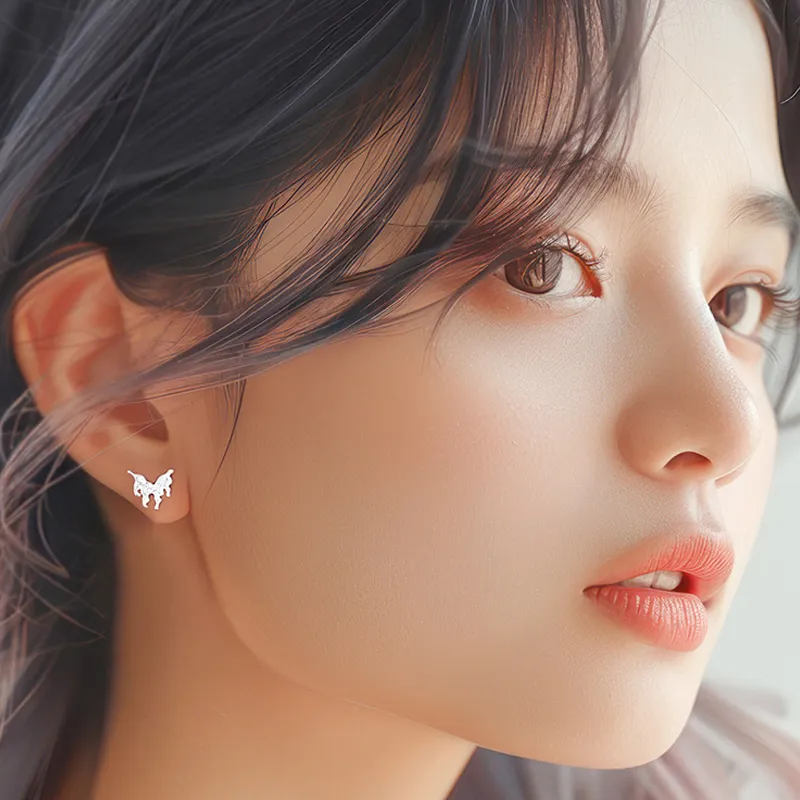 NVBBK Stud Earrings 999 Fine Silver Women's-4