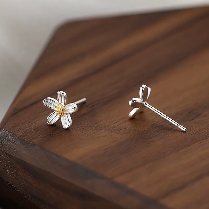 NVBBK Sterling Silver Stud Earrings Women's-3