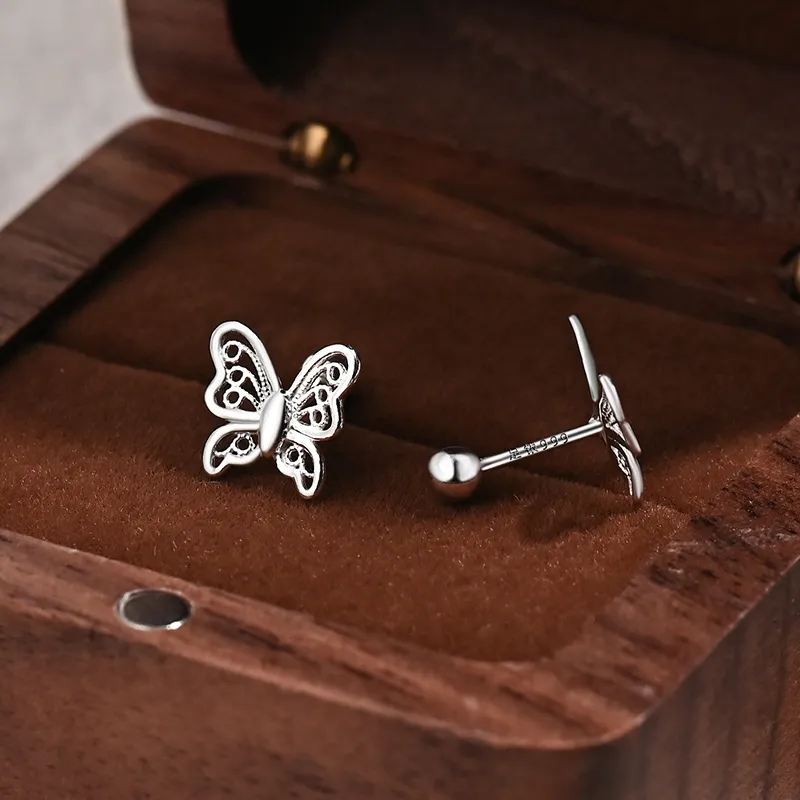 NVBBK 999 Fine Silver Stud Earrings Women's-1