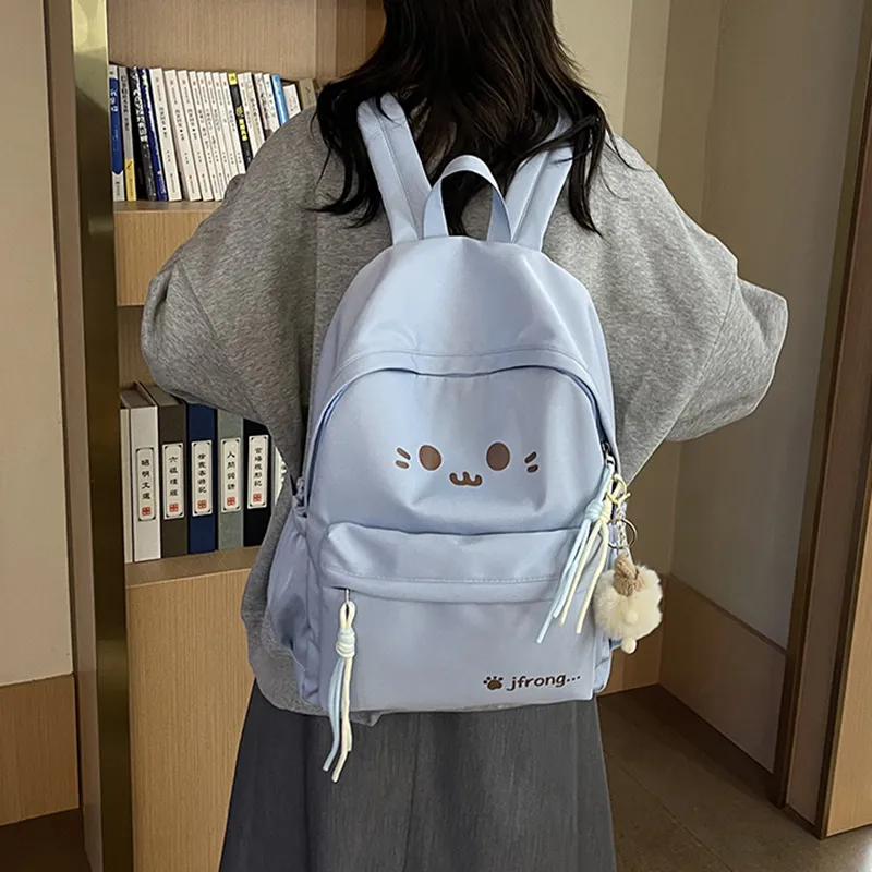 MOK Nylon Backpack Regular Women's Ecru/Yellow/Black/Blue/Pink-22