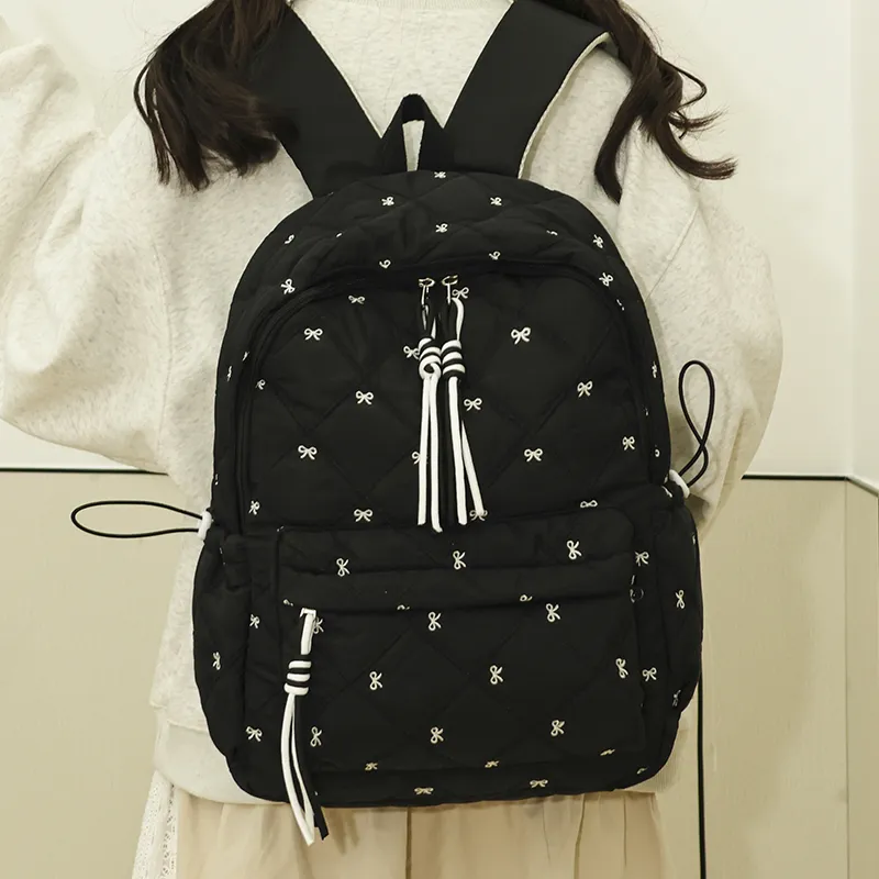 MOK Oxford Backpack Women's Black/Pink/Burgundy/Light Brown/Beige-4