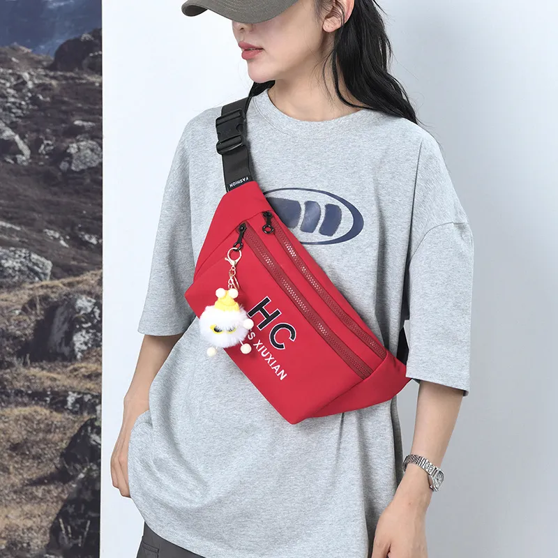 MOK Waterproof Fabric Sling Bag Regular Unisex Ecru/Black/Orange Red/Red/Khaki/Army Green-13