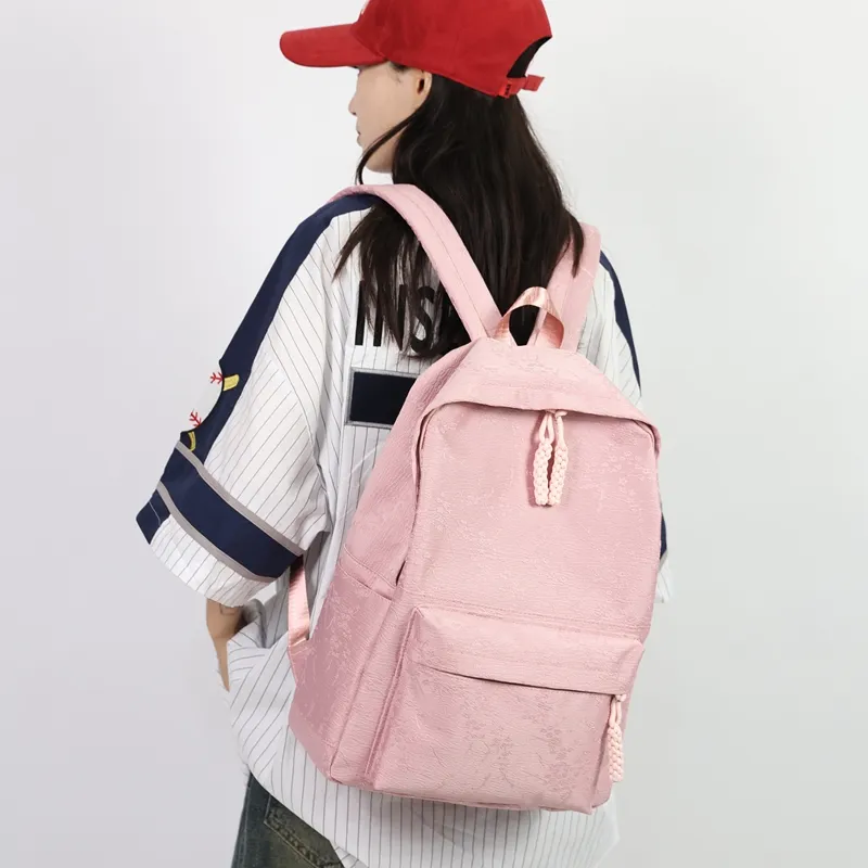 MOK Nylon Backpack Unisex White/Black/Purple/Light Green/Pink-6