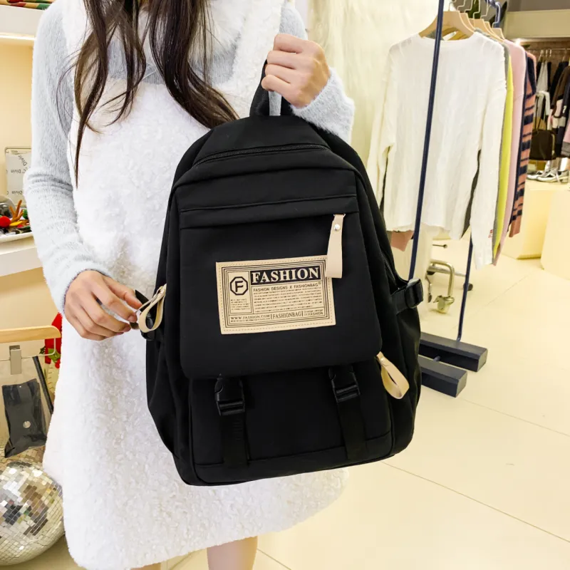 MOK Nylon Backpack Regular Unisex White/Black/Burgundy/Khaki-10