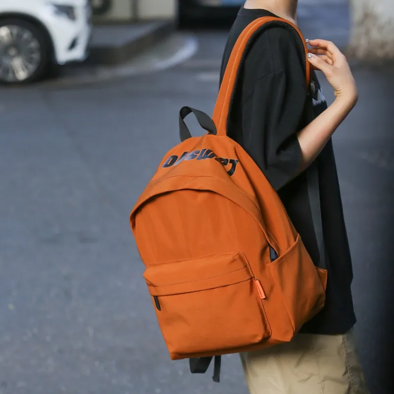 MOK Nylon Backpack Unisex Ivory/Black/Burgundy/Light Brown/Green-6