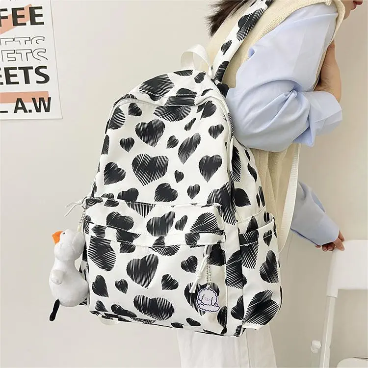 MOK Nylon Fabric Backpack Black/Red/Blue-1