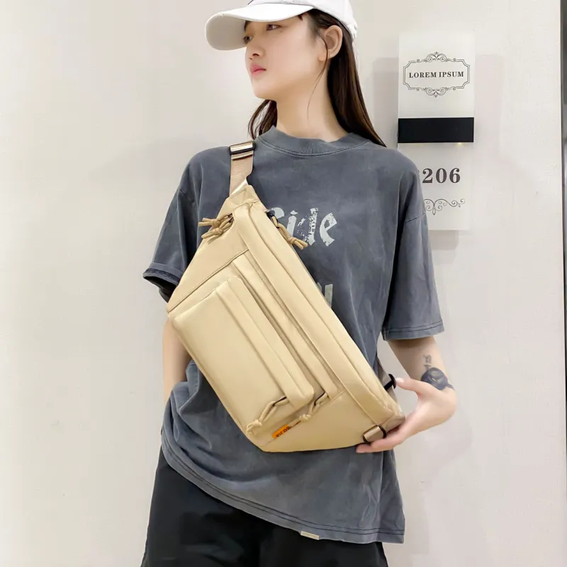 MOK Nylon Sling Bag Regular Unisex Khaki/Gray/Green/Black-9