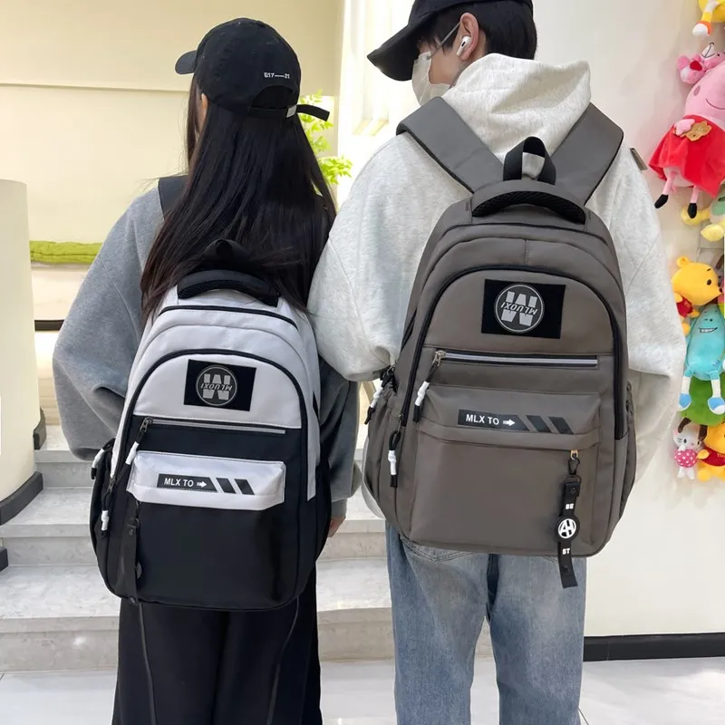 MOK Oxford Backpacks Unisex Light Gray/Black/Blue/Dark Gray/Coffee-1
