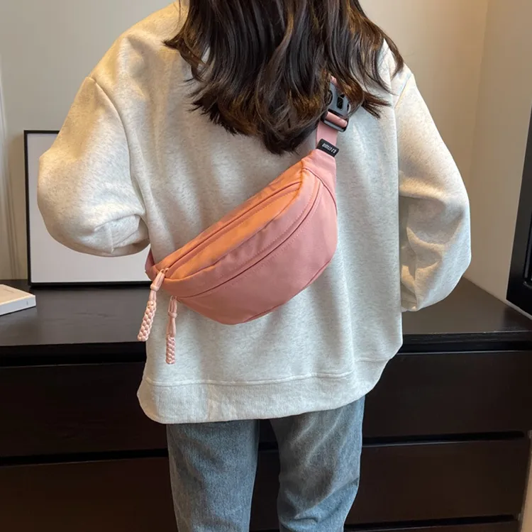 MOK Canvas Bag, Belt Bag, Shoulder Bag, Crossbody Bag Unisex Orange/Ecru/Pink/Red/Black-7