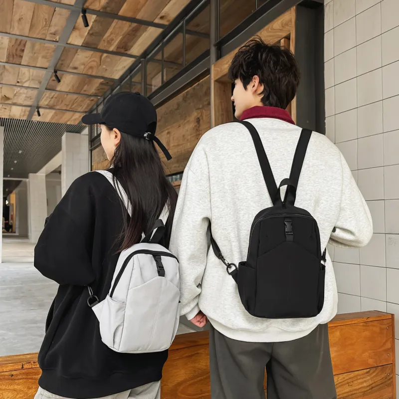 MOK Nylon Backpack Unisex Ivory/Gray/Black/Light Green-7