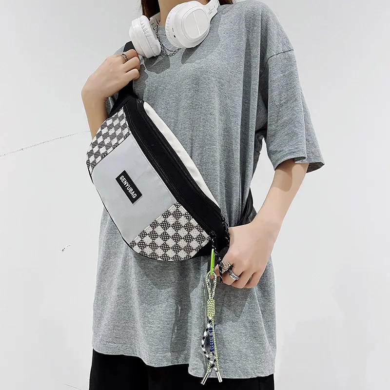 MOK Nylon Crossbody One Shoulder Sling Bags Unisex White/Black/Green/Blue-4