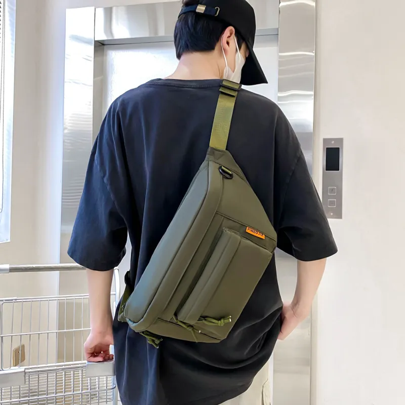 MOK Nylon Sling Bag Regular Unisex Khaki/Gray/Green/Black-15
