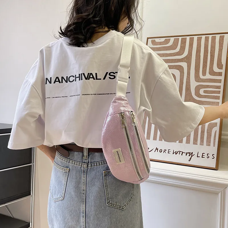 MOK Nylon Sling Bag Unisex White/Black/Violet/Pink-9