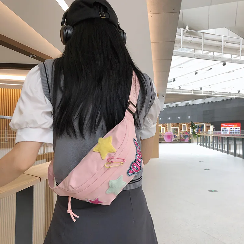 MOK Nylon Sling Bag Regular Unisex Ecru/Black/Pink/Yellow/Green-7