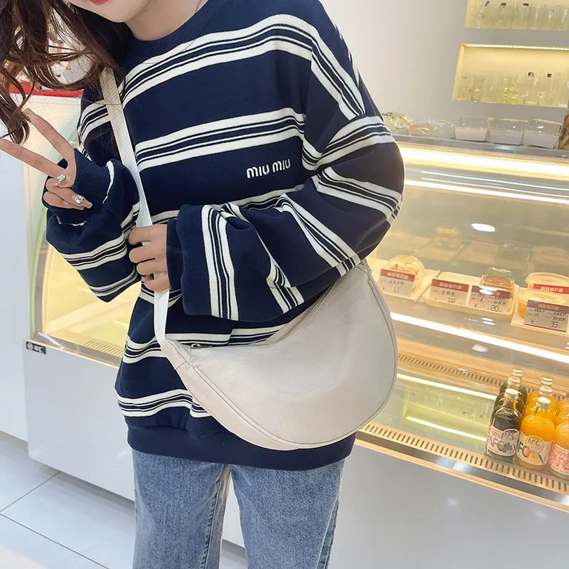 MOK Canvas Sling Bag Women's Gray/Black/Apricot/Light Green/Pink-4