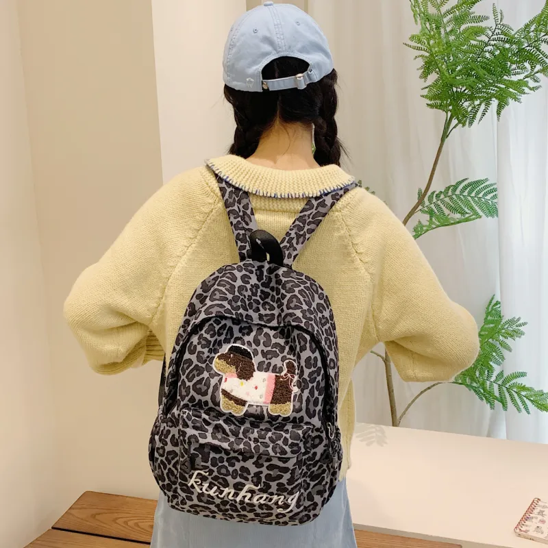 MOK Fabric Backpack Women's White/Black/Green/Brown-7