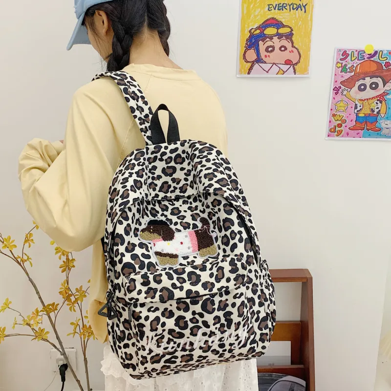 MOK Fabric Backpack Women's White/Black/Green/Brown-4