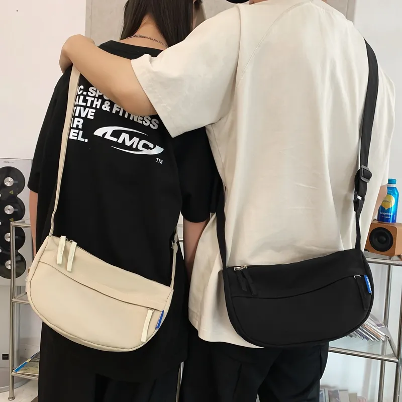 MOK Nylon Crossbody Bag Unisex White/Black/Orange Red/Lemon/Army Green-8
