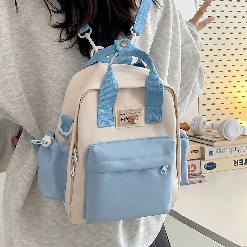 MOK Nylon Backpack Women's Black/Purple/Yellow/Green/Blue-14