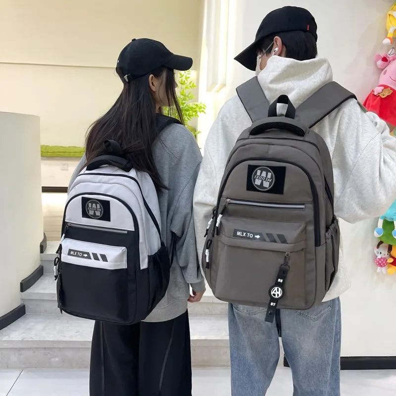MOK Oxford Backpacks Unisex Light Gray/Black/Blue/Dark Gray/Coffee-2