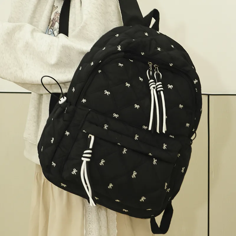 MOK Oxford Backpack Women's Black/Pink/Burgundy/Light Brown/Beige-3