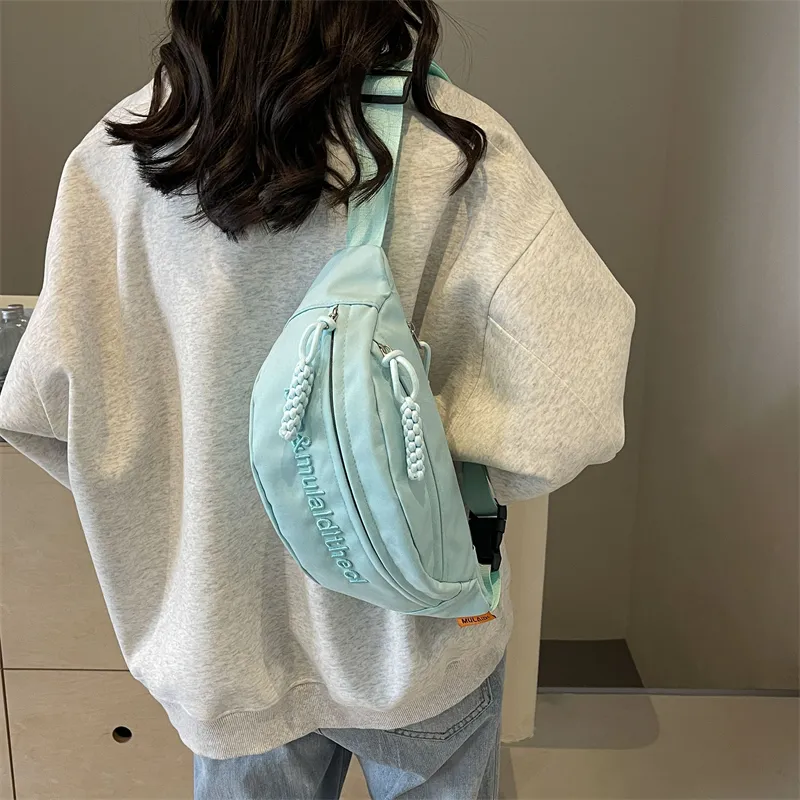 MOK Fabric Sling Bag Unisex White/Black/Pink/Yellow/Green/Blue-4
