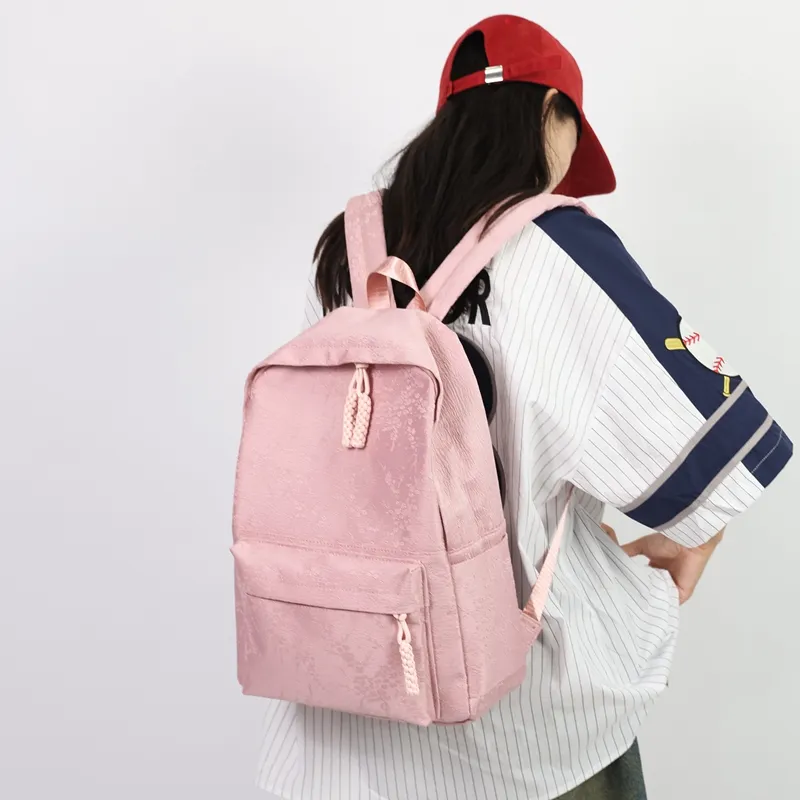 MOK Nylon Backpack Unisex White/Black/Purple/Light Green/Pink-7
