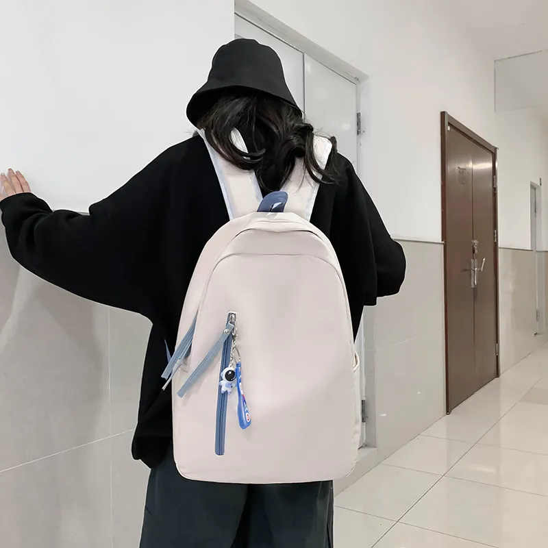 MOK Nylon Backpack Regular Unisex White Pink/White Red/White Blue/Black/Blue-6