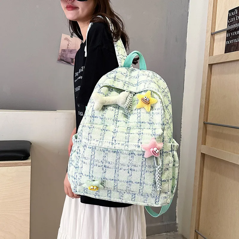 MOK Strips Backpack Regular Unisex Green/Blue/Pink-2