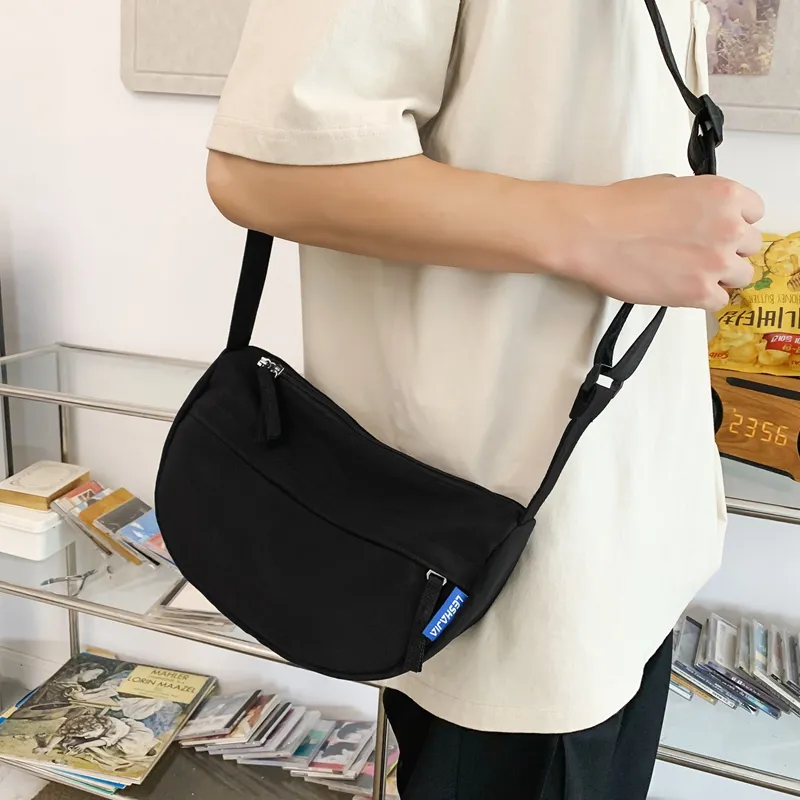 MOK Nylon Crossbody Bag Unisex White/Black/Orange Red/Lemon/Army Green-7