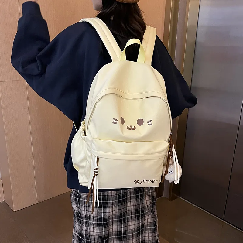 MOK Nylon Backpack Regular Women's Ecru/Yellow/Black/Blue/Pink-9