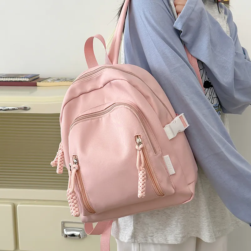 MOK Nylon Backpack Women's White/Black/Pink/Yellow/Blue-6